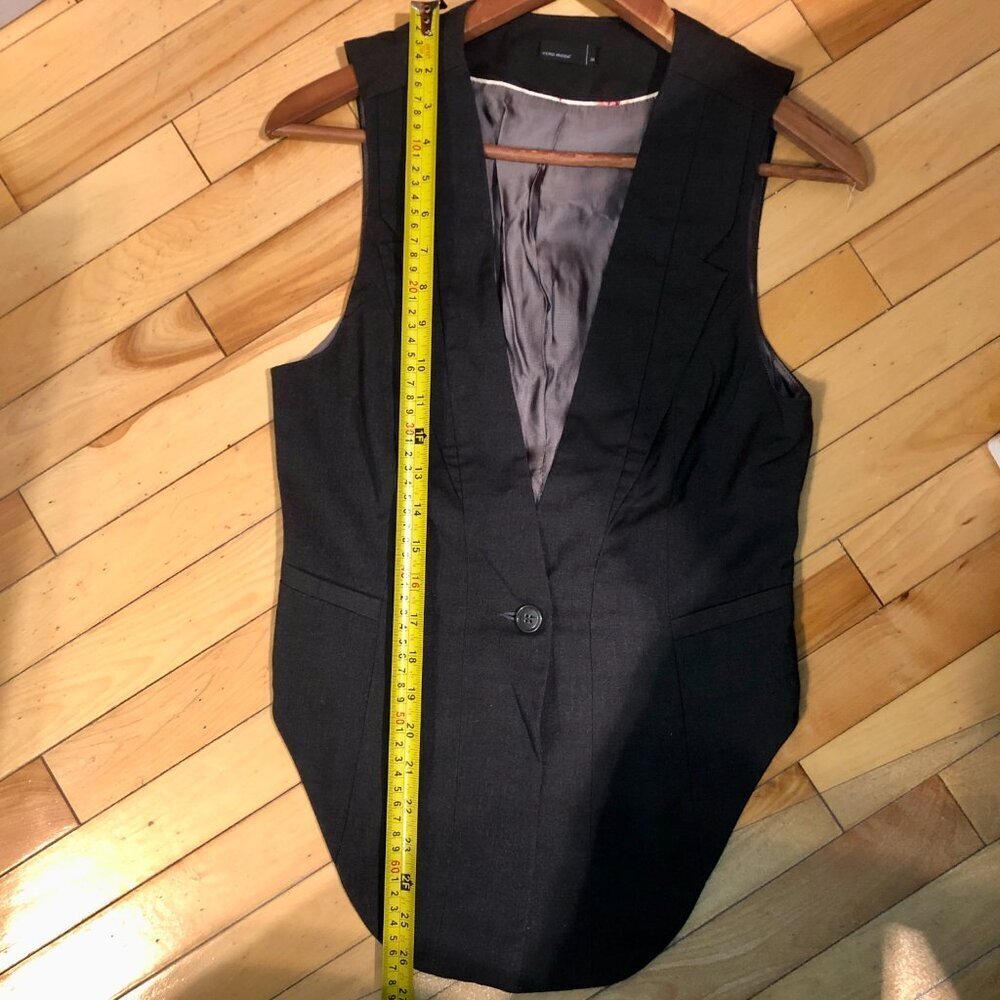[Women's EU 36 S] VERO MODA Tailored Waistcoat Vest High-Low Hem Minimalist - Picture 8 of 10